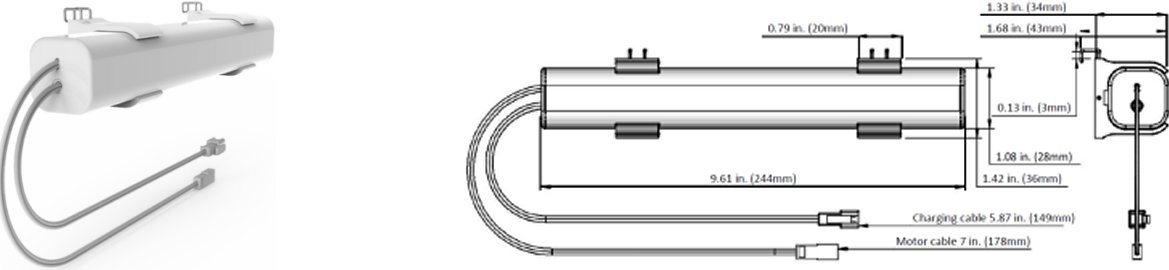 External Mount Battery Pack for Motorized Cellular Shades